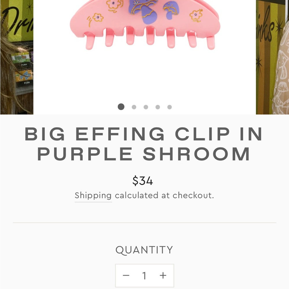 BIG EFFING CLIP IN PURPLE SHROOM Emi jay clip